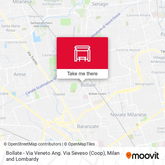 Bollate - Via Veneto Ang. Via Seveso (Coop) map