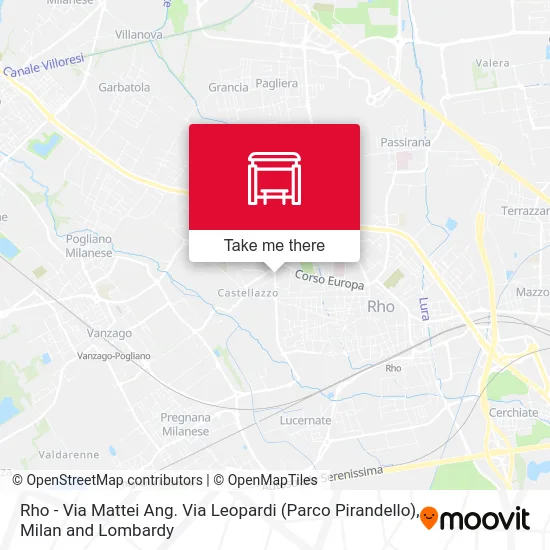 Rho - Mattei Street Corner Leopardi Street (Pirandello Park) map