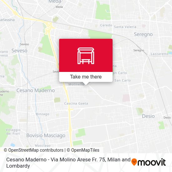 Cesano Maderno - Via Molino Arese Fr. 75 map