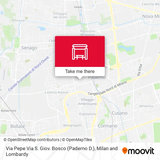 Via Pepe Via S. Giov. Bosco (Paderno D.) map