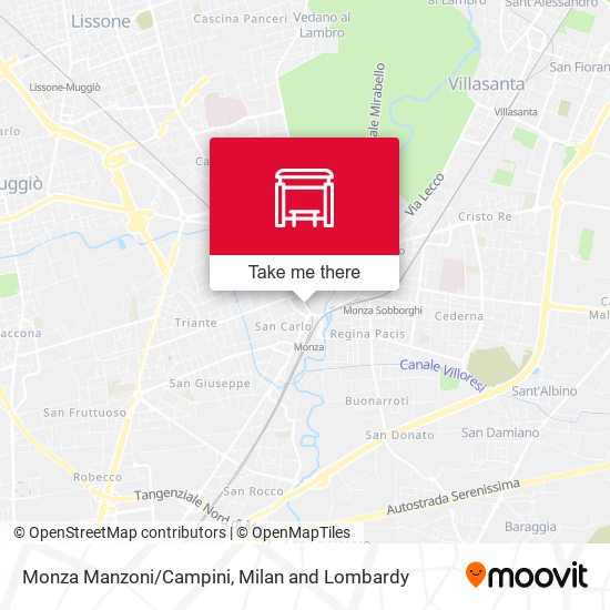 Monza Manzoni/Campini map