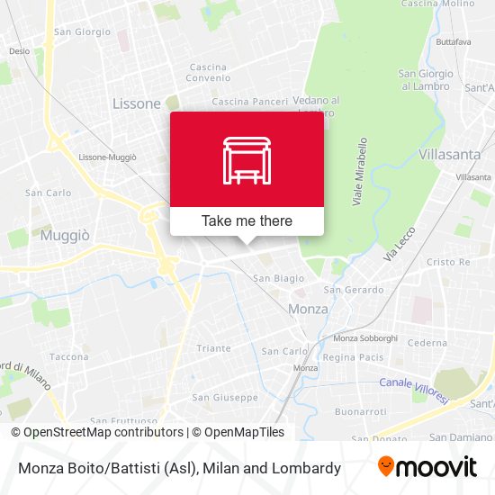 Monza Boito/Battisti (Asl) map