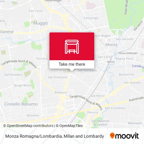 Monza Romagna/Lombardia map