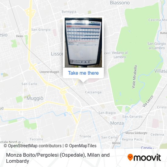 Monza Boito / Pergolesi (Ospedale) map