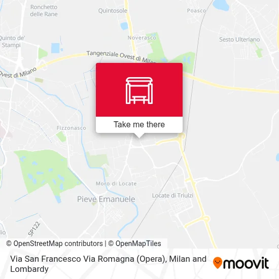 Via San Francesco Via Romagna (Opera) map