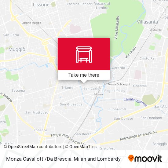 Monza Cavallotti/Da Brescia map