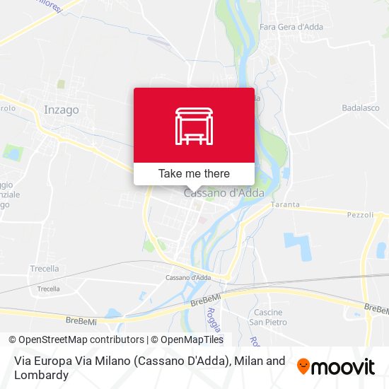 Via Europa Via Milano (Cassano D'Adda) map