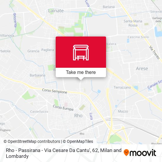 Rho - Passirana - Via Cesare Da Cantu', 62 map