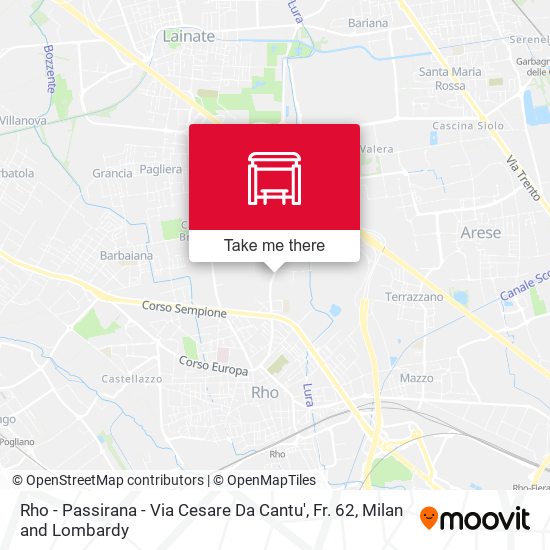 Rho - Passirana - Via Cesare Da Cantu', Fr. 62 map