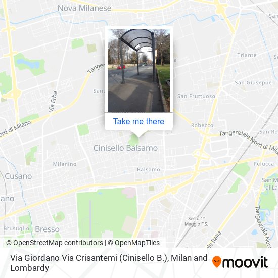 Via Giordano Via Crisantemi (Cinisello B.) map