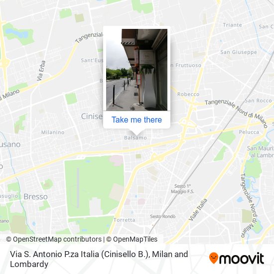 Via S. Antonio P.za Italia (Cinisello B.) map