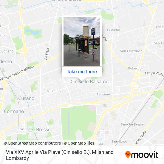 Via XXV Aprile Via Piave (Cinisello B.) map