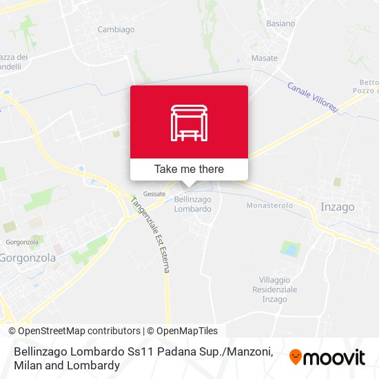 Bellinzago Lombardo Ss11 Padana Sup. / Manzoni map