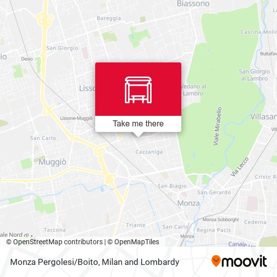 Monza Pergolesi/Boito map