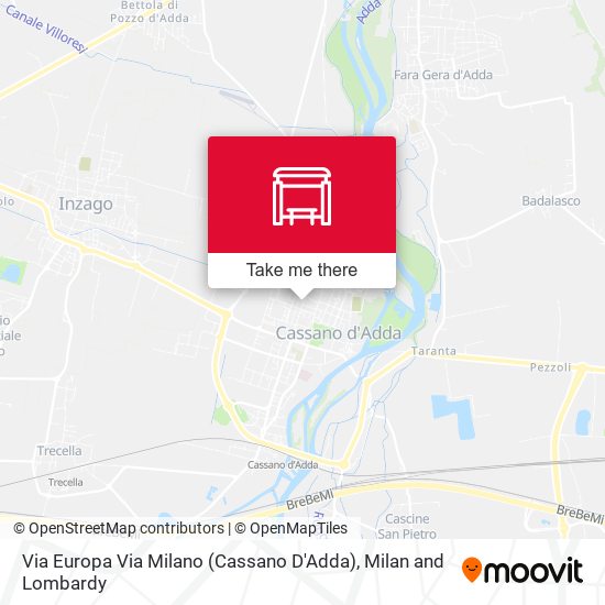 Via Europa Via Milano (Cassano D'Adda) map