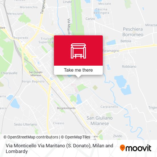 Via Monticello Via Maritano (S. Donato) map