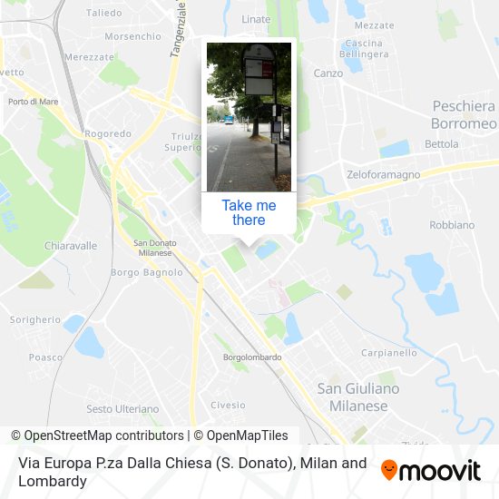 Via Europa P.za Dalla Chiesa (S. Donato) map