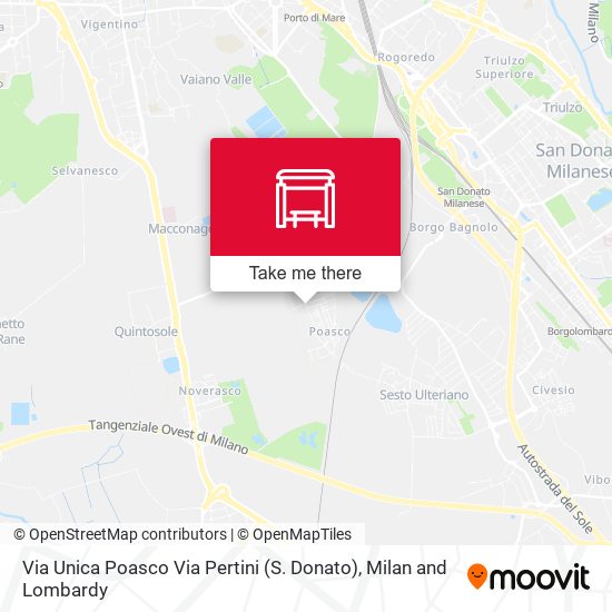 Via Unica Poasco Via Pertini (S. Donato) map