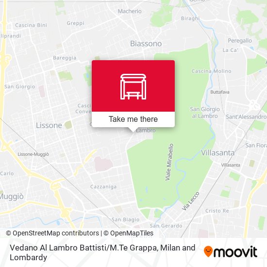 Vedano Al Lambro Battisti / M.Te Grappa map