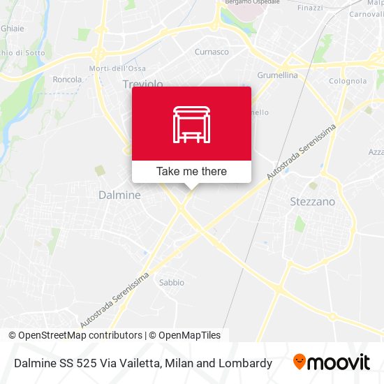 Dalmine SS 525 Via Vailetta map