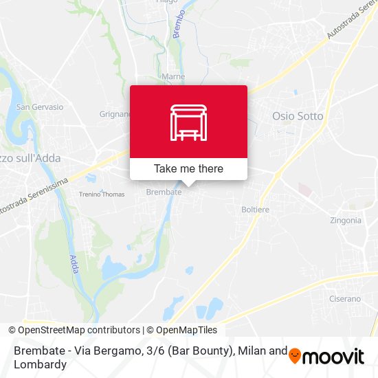 Brembate - Via Bergamo, 3 / 6 (Bar Bounty) map