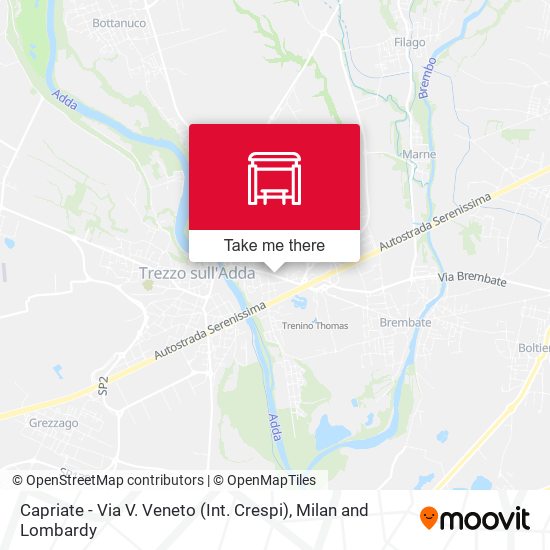 Capriate - Via V. Veneto (Int. Crespi) map