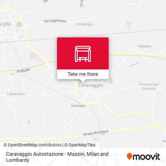 Caravaggio Autostazione - Mazzini map