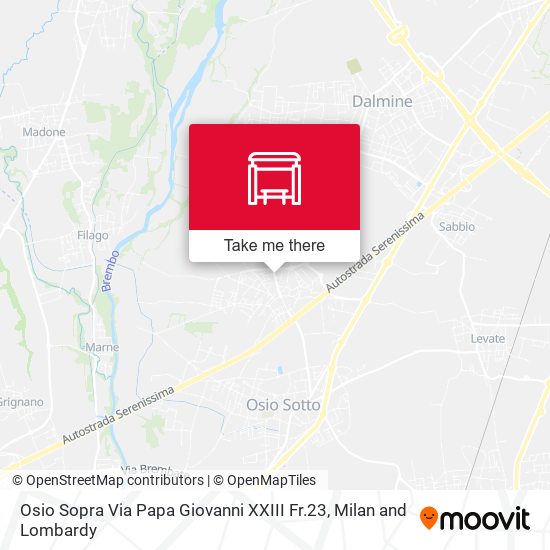 Osio Sopra Via Papa Giovanni XXIII Fr.23 map