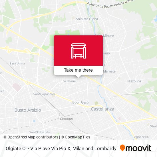 Olgiate O. - Via Piave Via Pio X map
