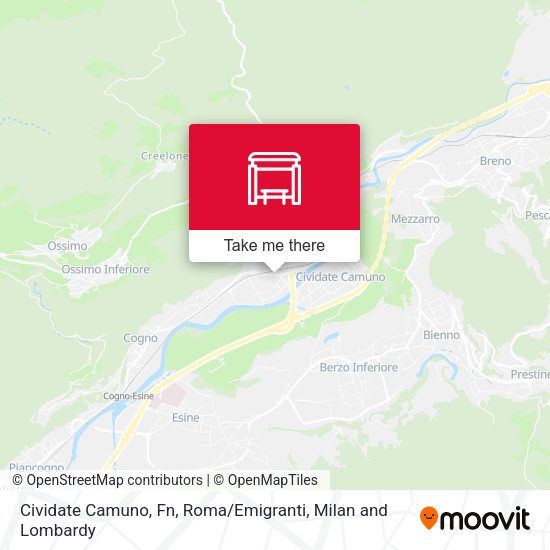 Cividate Camuno, Fn, Roma / Emigranti map