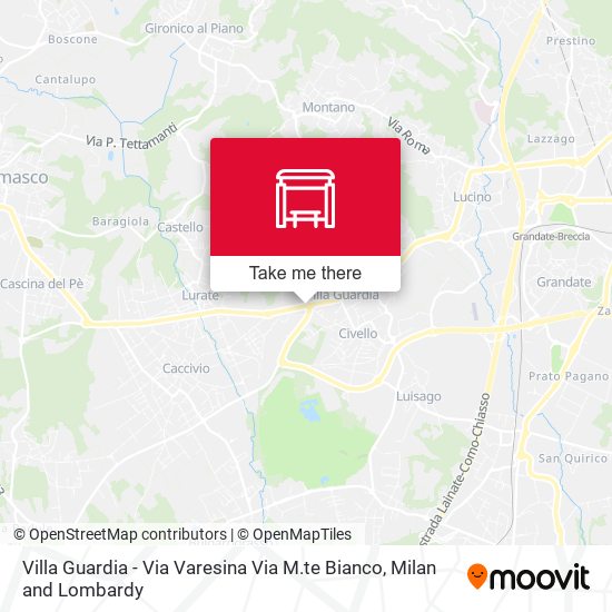 Villa Guardia - Via Varesina Via M.te Bianco map