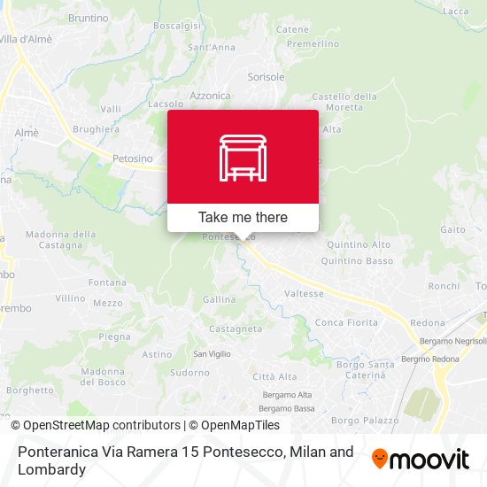 Ponteranica Via Ramera 15 Pontesecco map