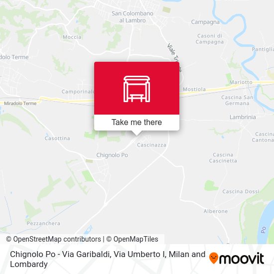 Chignolo Po - Via Garibaldi, Via Umberto I map