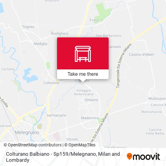 Colturano Balbiano - Sp159 / Melegnano map