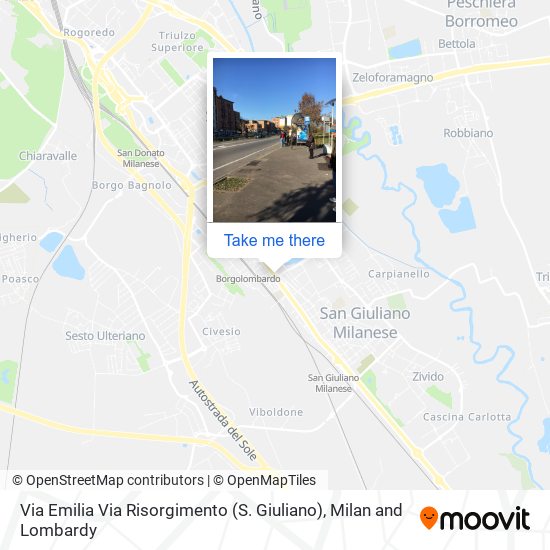 Via Emilia Via Risorgimento (S. Giuliano) map