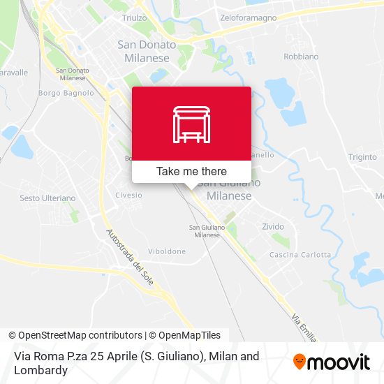 Via Roma P.za 25 Aprile (S. Giuliano) map