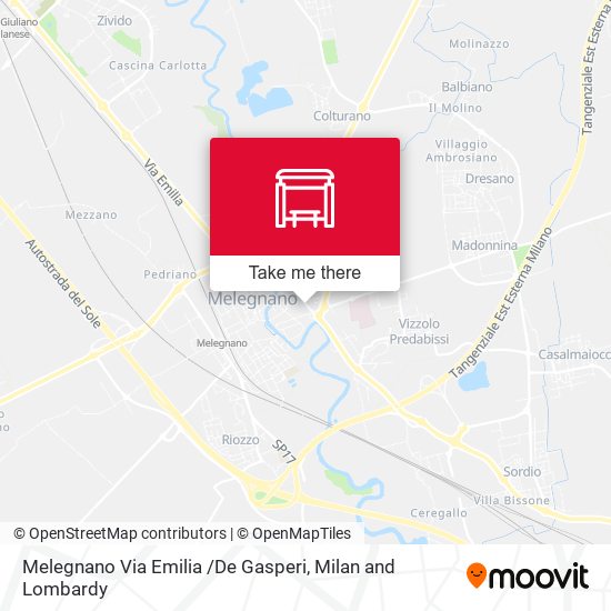 Melegnano Via Emilia /De Gasperi map