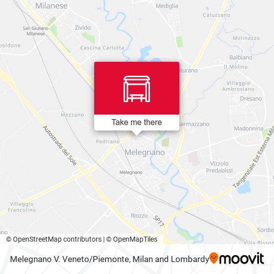 Melegnano V. Veneto/Piemonte map