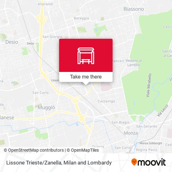 Lissone Trieste/Zanella map