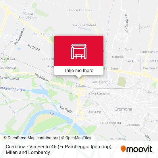 Cremona - Via Sesto 46 (Fr Parcheggio Ipercoop) map