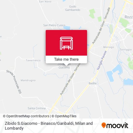 Zibido S.Giacomo - Binasco / Garibaldi map