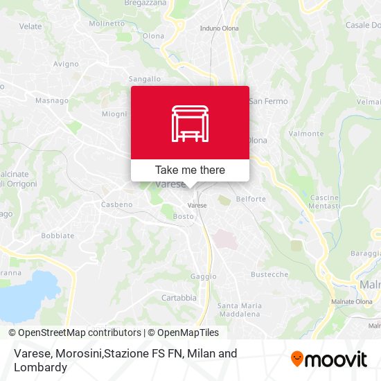Varese, Morosini,Stazione FS FN map