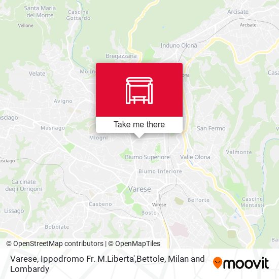 Varese, Ippodromo Fr. M.Liberta',Bettole map