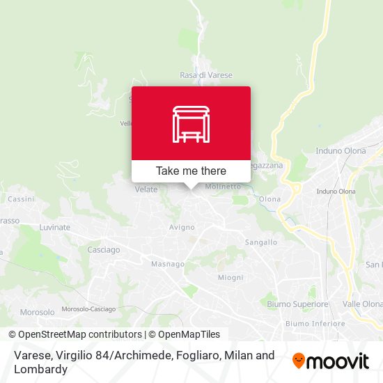 Varese, Virgilio 84 / Archimede, Fogliaro map