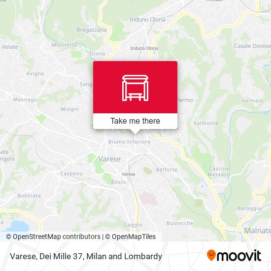 Varese, Dei Mille 37 map