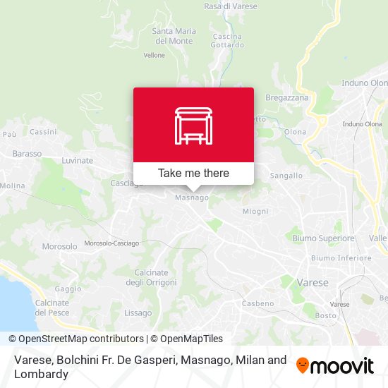 Varese, Bolchini Fr. De Gasperi, Masnago map