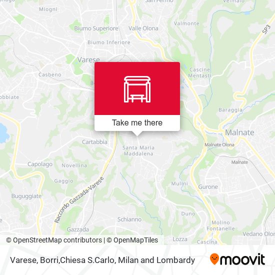 Varese, Borri,Chiesa S.Carlo map