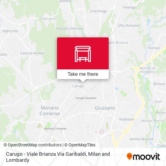 Carugo - Viale Brianza Via Garibaldi map