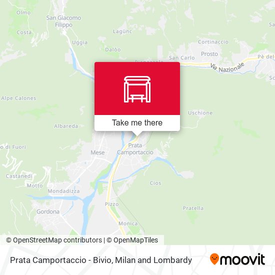 Prata Camportaccio - Bivio map