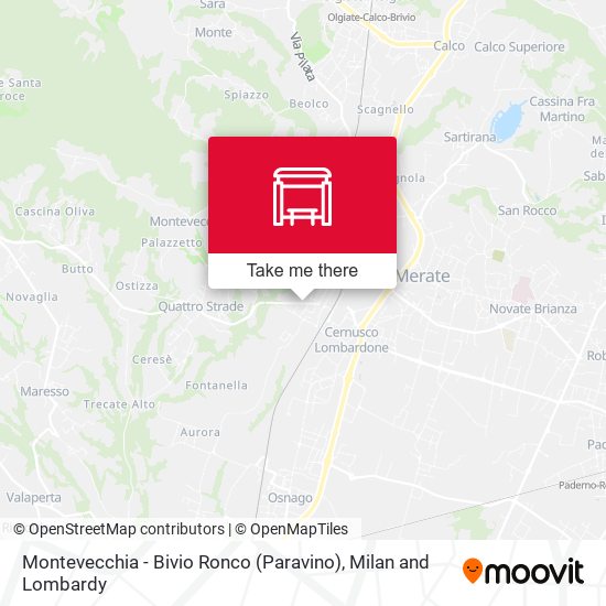 Montevecchia - Bivio Ronco (Paravino) map
